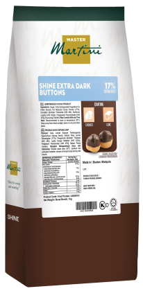 Master Martini Shine 엑스트라 다크 버튼 초콜릿 포장, 코코아 17% 쿠키·케이크 코팅용, 1kg